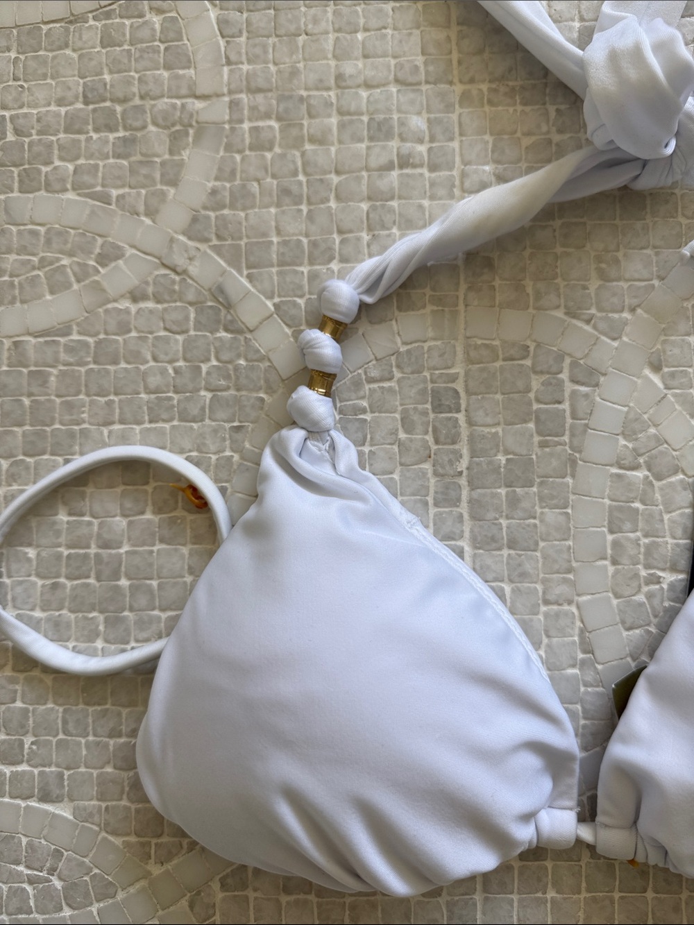 Vix by Paula Hermanny White two piece bikini with gold acccents - Picture 6 of 7